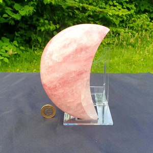 Large Rose Quartz Crystal Moon