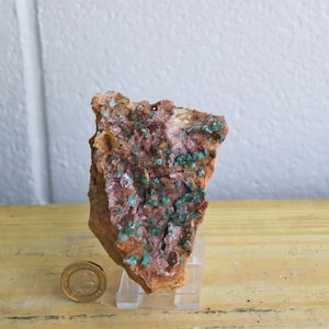 24) ROSASITE Crystal On Dolomite Matrix Morocco