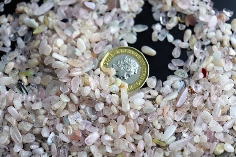 Arts Crafts Extra Small Morganite Crystal Chips 50g Bags