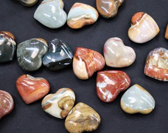 Polychrome jasper crystal heart