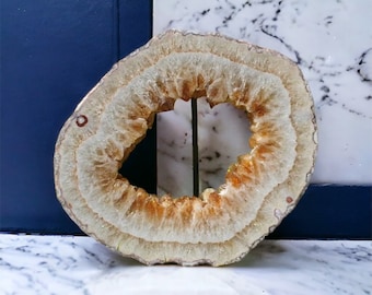 Large Citrine Crystal Portal Ring Geode