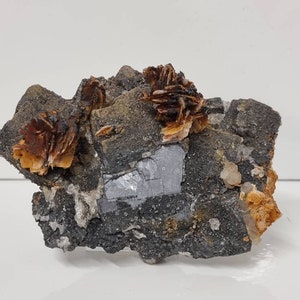 2) Galena Baryte Quartz Crystal Morocco