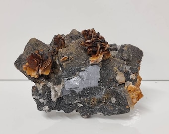 2) Galena Baryte Quartz Crystal Morocco
