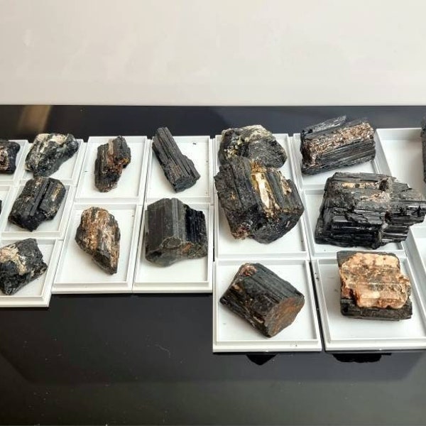 1 x  raw black tourmaline chunk + free display case