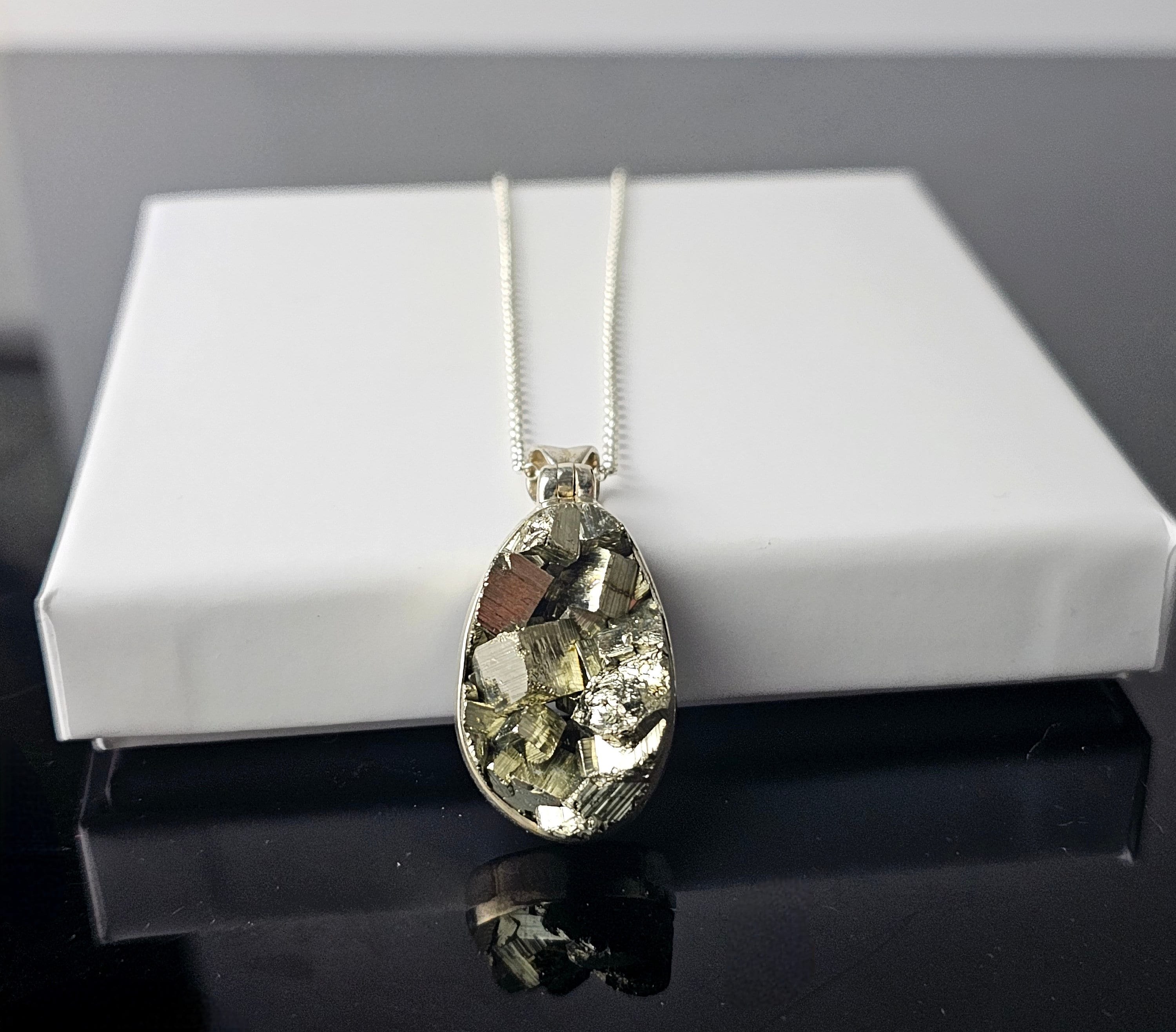 307) Pyrite Crystal Necklace 925 Silver - Etsy Canada