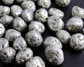 1 x pyrite crystal tumble stone fools gold iron great gift arts crafts peru