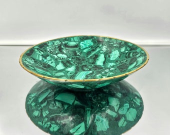 Large Malachite Crystal Bowl
