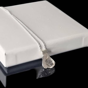 101) Collana in cristallo di quarzo con diamante Herkimer in argento 925