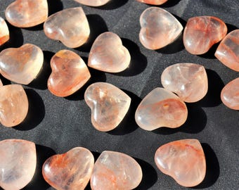 Red hematoid quartz crystal pocket heart