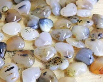 Natural agate crystal heart