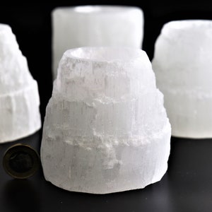 Selenite crystal candle tealight holder satin spa - great gift home decor