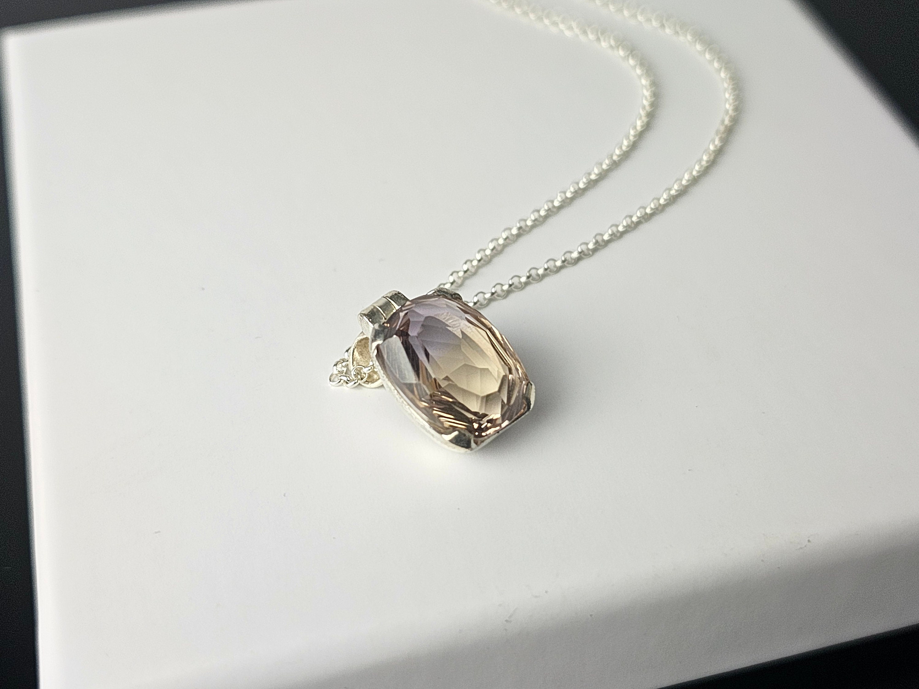 ametrineです。 317) Ametrine Crystal Necklace 925 Silver - Etsy Canada