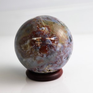 19) Large Crystal Sphere ~ Ocean Jasper ~ Natural Art Home Decor