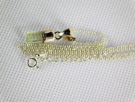 Aquamarine Crystal 925 Silver Necklace, Chain Included #78e