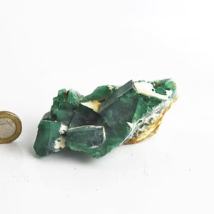 16) Large Fluorite Crystal Green Fluorescent Mineral Madagascar