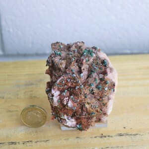 21) ROSASITE Crystal On Dolomite Matrix Morocco