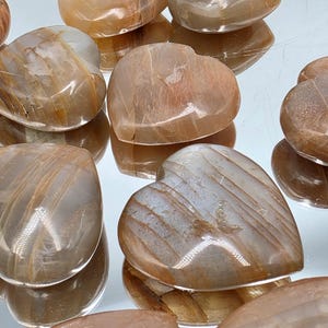 Peach Moonstone Crystal Pocket Heart With Flash
