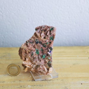 28) ROSASITE Crystal On Dolomite Matrix Morocco