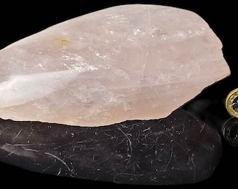 2) Rose Quartz Crystal Half Polished