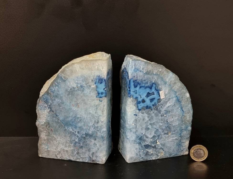 AB32) 瑪瑙水晶ブックエンド ブルー - Etsy 日本