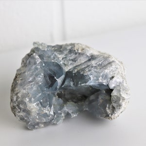 29) Large Blue Celestite Crystal Geode Raw Natural Mineral High Grade Celestine