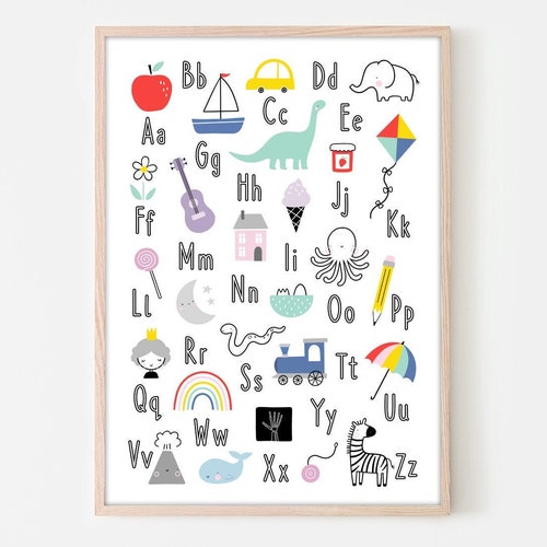 Alphabet Poster Nursery Prints Alphabet Print Nursery Wall | Etsy