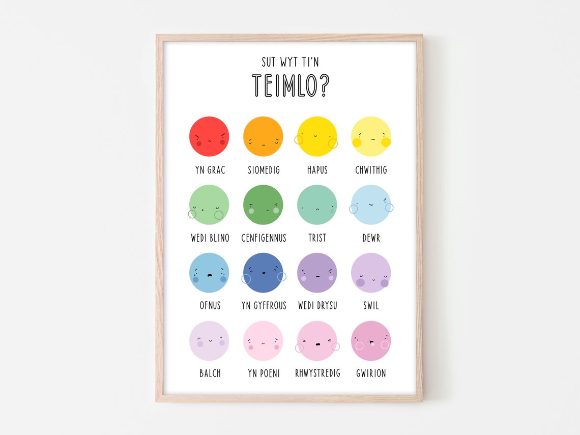 WELSH How Are You Feeling Print Emotions Print Feelings Etsy