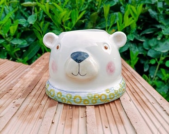 陶器の手作り座ったクマの花瓶、クマの彫刻 - Etsy 日本