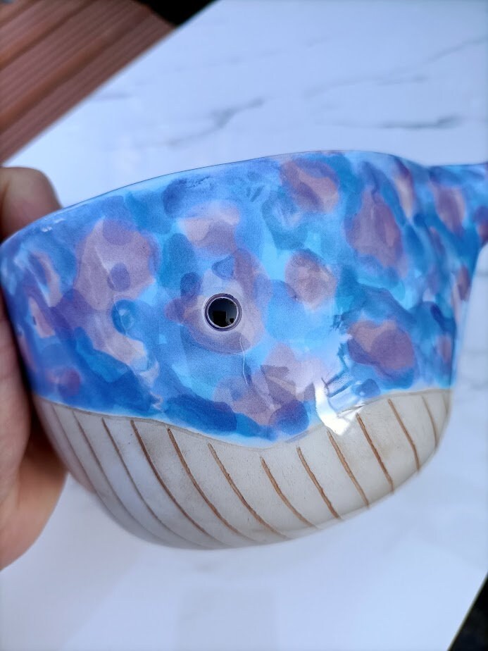クジラ型陶器花瓶、動物花瓶、多肉植物ポット、クラフトギフト