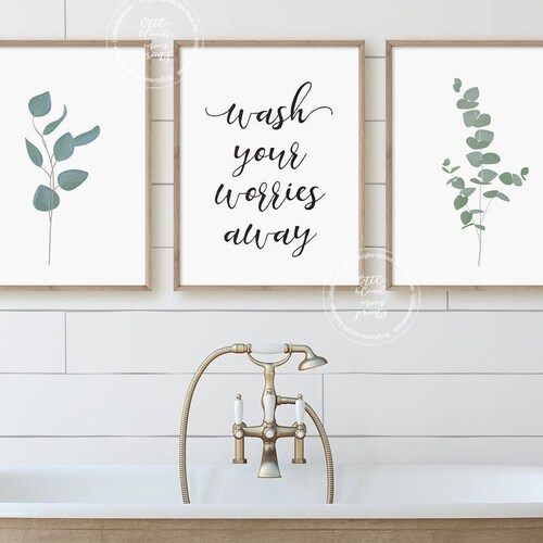 Bathroom Wall Decor Poster Prints Set of 3 Wall Art Etsy
