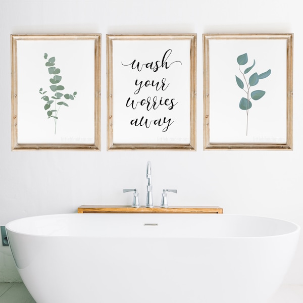 Bathroom Wall Decor | Set of 3 Wall Art | Farmhouse Wall Art | Home Printable | Printable Wall Art | Bathroom Signs | Spa Bathroom Wall Art