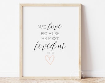 Love Bible Verse Print | Valentine's Day Decor | Valentine Printable Wall Art | Valentines Day Bible Verse | Heart Wall Decor
