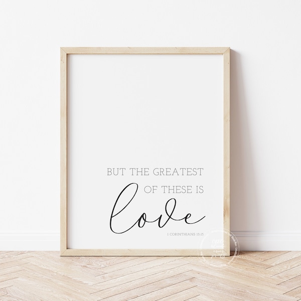 Love Bible Verse Print | Greatest is LOVE | Valentine's Day Decor | Valentines Printable Wall Art | Valentines Bible Verse | Love Wall Decor