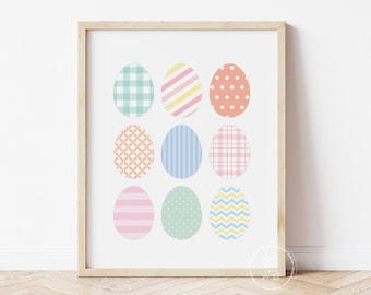Easter Eggs Print | Colorful Pastels | Easter Wall Decor | Easter Printable Wall Art | Spring Printable Decor
