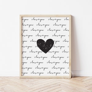 I Love You Print | Valentine's Day Printable Art | Love Wall Decor | Valentine's Day Home Decor | Valentine's Day Poster