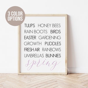Spring Favorites Print |  Printable Art | Spring Home Decor Print | Spring Favorite Things | Spring Things | Spring Decor | Printable