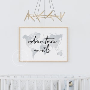Adventure Awaits Wall Decor Map Wall Art Gallery Wall Playroom Wall