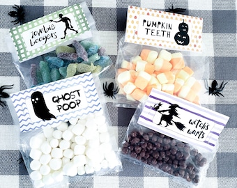 Roliga Halloween-godispåsar | Utskrivbart set (digital nedladdning)