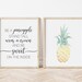 Be a Pineapple Set of 2 Prints Watercolor Pineapple Summer Wall Art ...