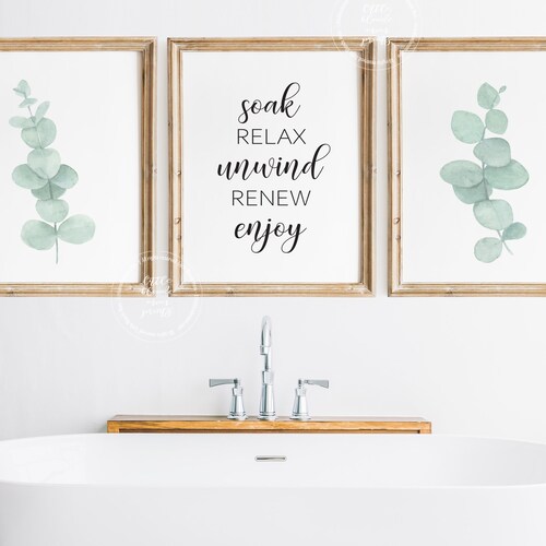 Bathroom Wall Decor Set of 3 Wall Art Farmhouse Wall Art Etsy