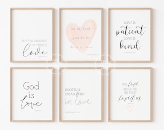 Bible Verse Love Prints Set | Valentine's Day Wall Art (Digital Download)