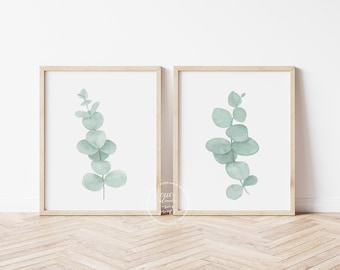 Eucalyptus Prints | Set of 2 | Beautiful Watercolor Plant Print | Farmhouse Wall Art | Home Decor Print | Botanical