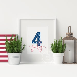 Patriotic Decor Print | 4th of July | Memorial Day | Veteran's Day | Americana | USA Decor | Neutral Home Printable | Stars & Stripes