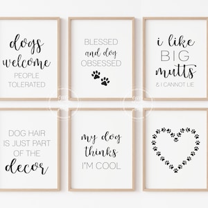 Dog Lover Decor Prints | Set of 6 | Printable Wall Decor | Dog Owner Wall Art | Funny Dog Quotes