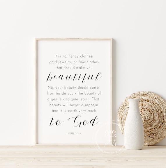 Beauty Wall Art Bible Verse Printable Christian Decor | Etsy