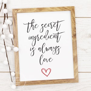 Kitchen Wall Decor | Home Decor Printable | Secret Ingredient | Kitchen Wall Art | Cooking Art image 4