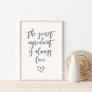 Kitchen Wall Decor | Home Decor Printable | Secret Ingredient | Kitchen Wall Art | Cooking Art image 2