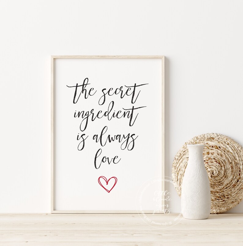 Kitchen Wall Decor | Home Decor Printable | Secret Ingredient | Kitchen Wall Art | Cooking Art image 2