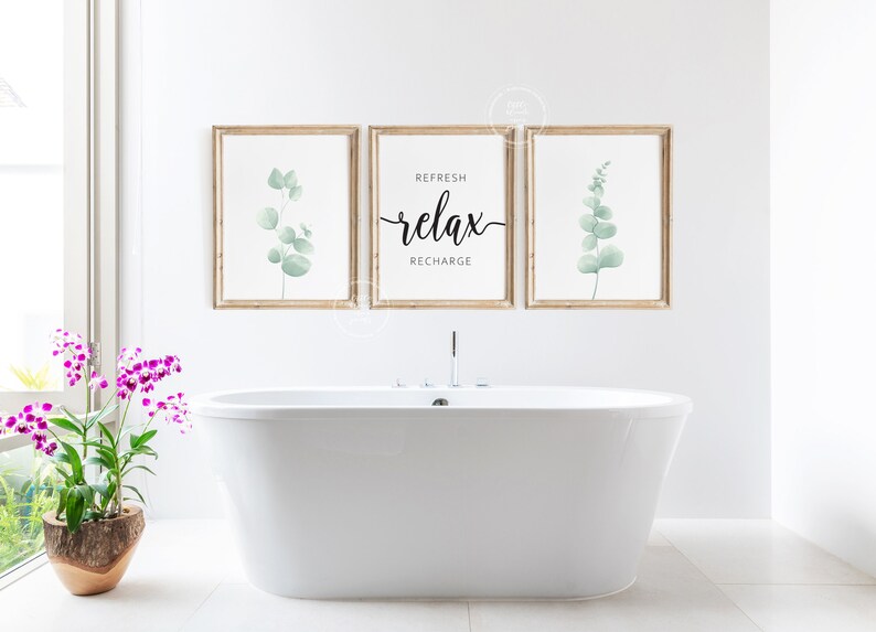 Bathroom Wall Decor Set of 3 Wall Art Farmhouse Wall Art Etsy