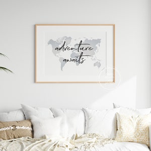 Adventure Awaits Wall Decor Map Wall Art Gallery Wall Playroom Wall